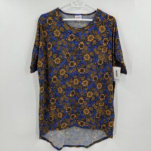 LuLaRoe | Sz XS/S Blue Yellow Floral Irma Tunic Top